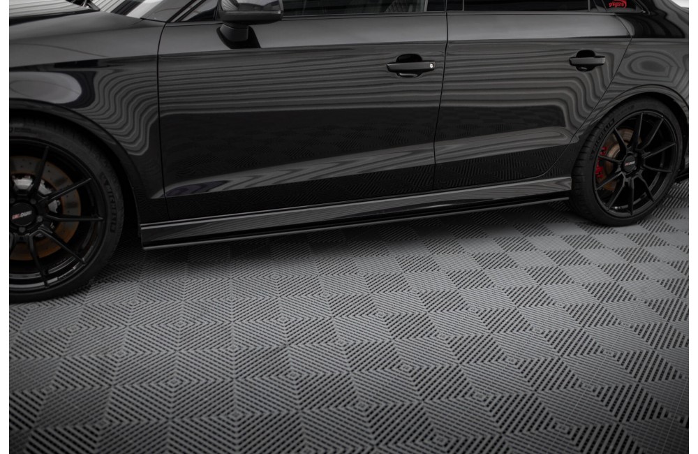 Street Pro Side Skirts Diffusers Audi RS3 Sedan 8V Facelift - Black Street Pro Side Skirts Diffusers Audi RS3 Sedan 8V Facelift - Black