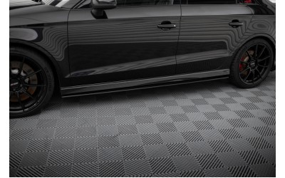 Street Pro Side Skirts Diffusers Audi RS3 Sedan 8V Facelift - Black