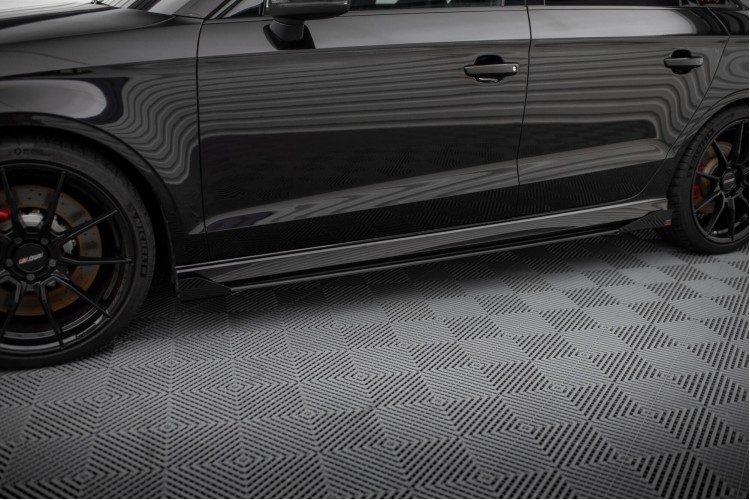 Street Pro Side Skirts Diffusers V.1 + Flaps Audi RS3 Sedan 8V Facelift