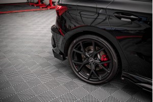 Street Pro Rear Side Splitters + Flaps Audi RS3 Sportback 8Y - Black + Gloss Flaps