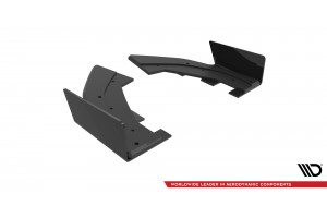 Street Pro Rear Side Splitters + Flaps Audi RS3 Sportback 8Y - Black + Gloss Flaps