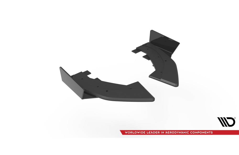 Street Pro Rear Side Splitters + Flaps Audi RS3 Sportback 8Y - Black + Gloss Flaps