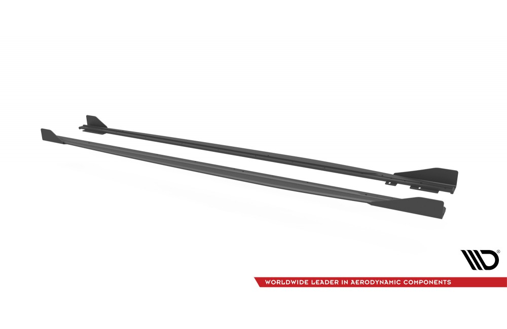 Street Pro Side Skirts Diffusers + Flaps Audi RS3 Sportback 8Y - Black + Gloss Flaps