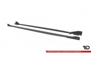 Street Pro Side Skirts Diffusers + Flaps Audi RS3 Sportback 8Y - Black + Gloss Flaps