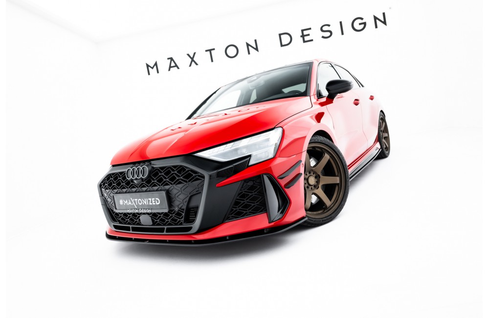 Street Pro Front Splitter Audi RS3 Sedan 8Y Facelift - Black