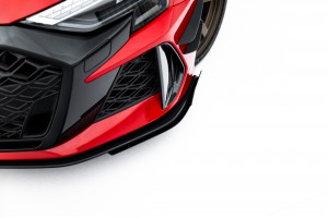 Street Pro Front Splitter + Flaps Audi RS3 Sedan 8Y Facelift - Black + Gloss Flaps