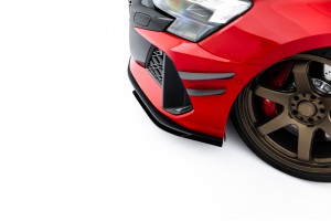 Street Pro Front Splitter + Flaps Audi RS3 Sedan 8Y Facelift - Black + Gloss Flaps