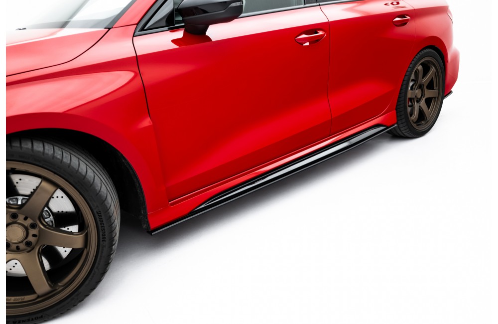 Street Pro Side Skirts Diffusers Audi RS3 Sedan 8Y Facelift - Black