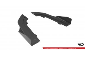 Street Pro Rear Side Splitters + Flaps Audi RS3 Sedan 8Y - Black + Gloss Flaps