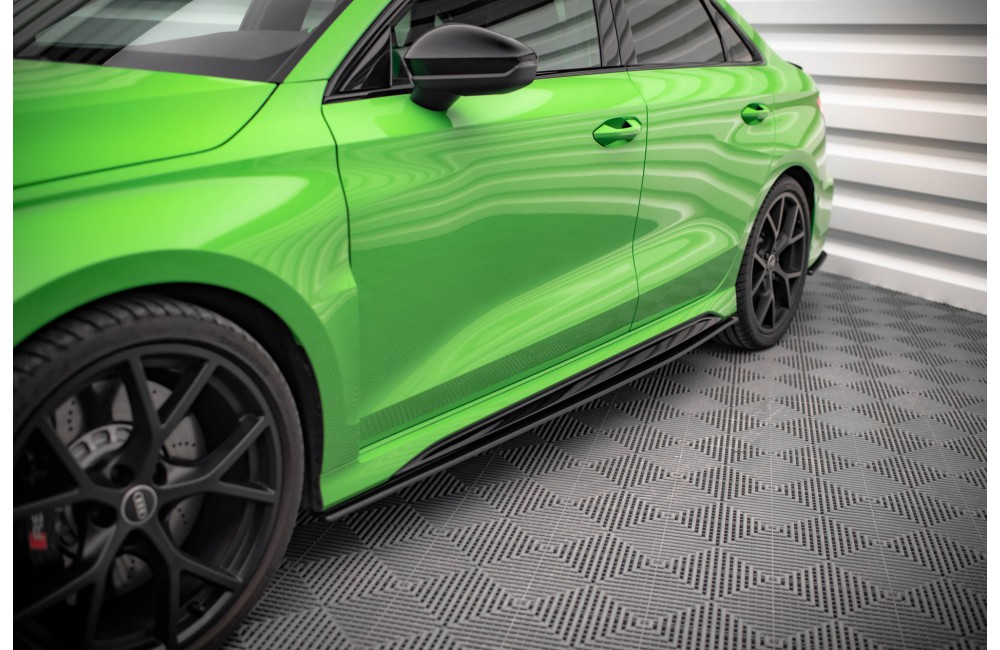 Street Pro Side Skirts Diffusers Audi RS3 Sedan 8Y - Black