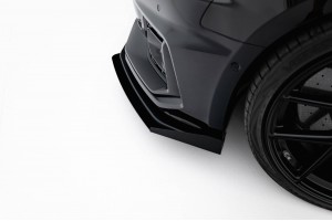 Street Pro Front Splitter + Flaps Audi RS5 Coupe / Sportback F5 - Black + Gloss Flaps