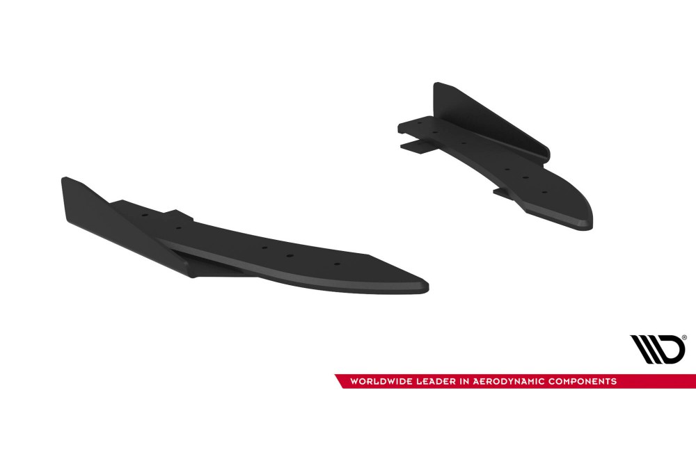 Street Pro Rear Side Splitters + Flaps Audi RS5 Sportback F5 - Black + Gloss Flaps