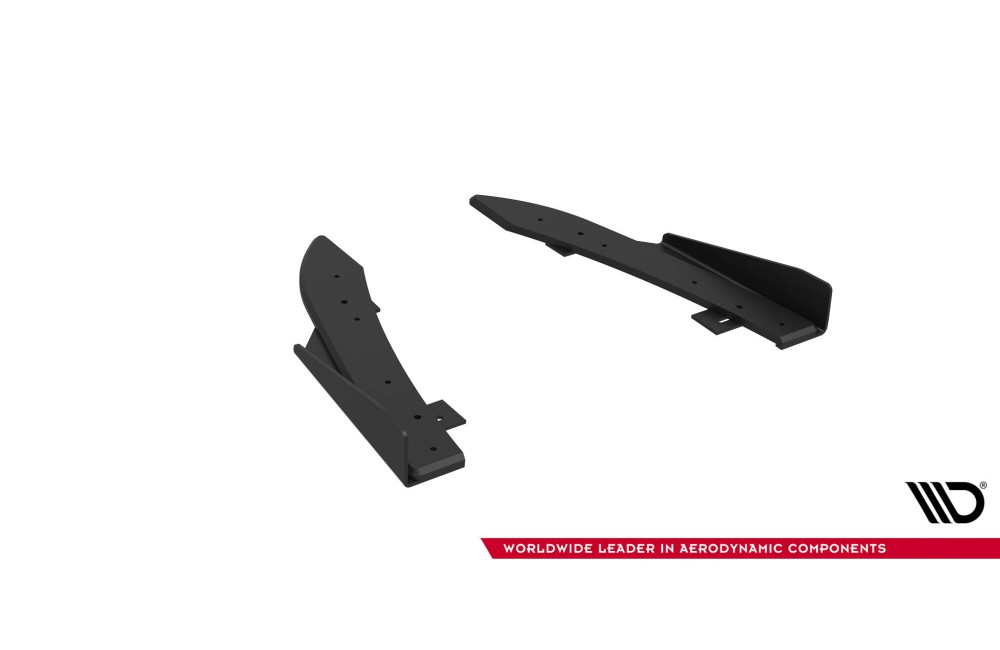 Street Pro Rear Side Splitters + Flaps Audi RS5 Sportback F5 - Black + Gloss Flaps