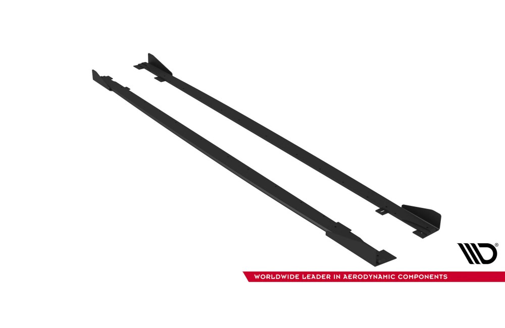 Street Pro Side Skirts Diffusers + Flaps Audi RS5 Sportback F5 - Black + Gloss Flaps