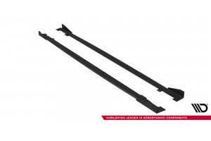 Street Pro Side Skirts Diffusers + Flaps Audi RS5 Sportback F5 - Black + Gloss Flaps