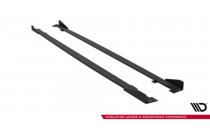 Street Pro Side Skirts Diffusers + Flaps Audi RS5 Sportback F5 - Black + Gloss Flaps