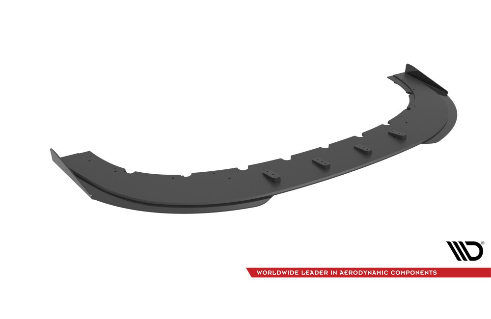 Street Pro Front Splitter + Flaps Audi RS6 Avant C6 - Black + Gloss Flaps