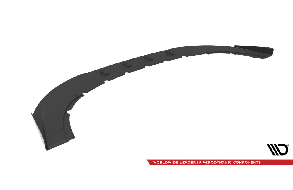 Street Pro Front Splitter + Flaps Audi RS6 Avant C6 - Black + Gloss Flaps