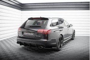 Street Pro Rear Side Splitters + Flaps Audi RS6 Avant C6 - Black + Gloss Flaps