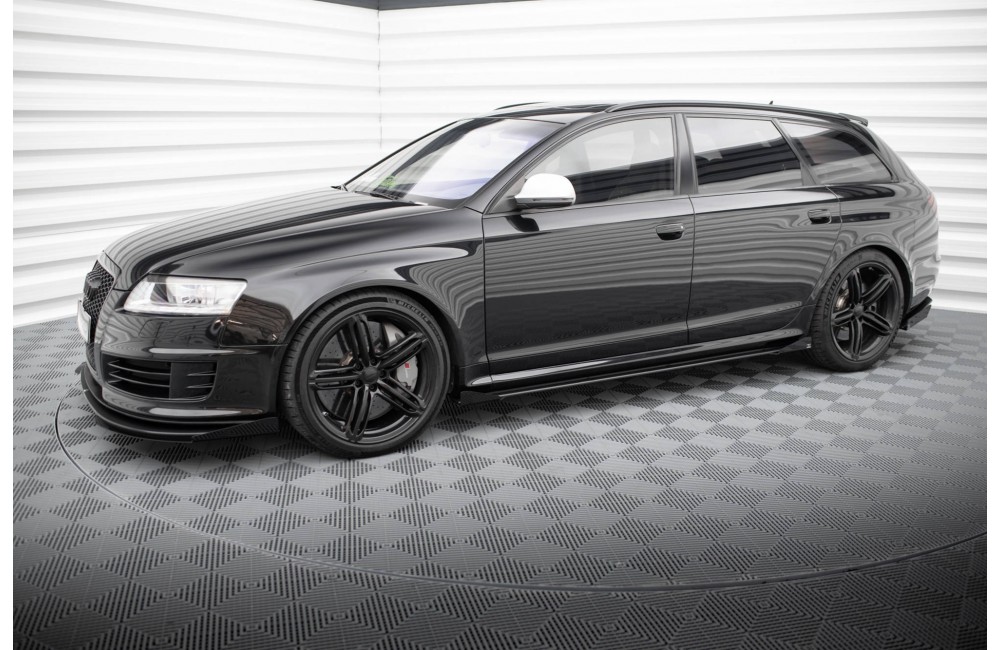 Street Pro Side Skirts Diffusers + Flaps Audi RS6 Avant C6 - Black + Gloss Flaps Street Pro Side Skirts Diffusers + Flaps Audi RS6 Avant C6 - Black + Gloss Flaps