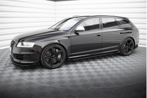 Street Pro Side Skirts Diffusers + Flaps Audi RS6 Avant C6 - Black + Gloss Flaps Street Pro Side Skirts Diffusers + Flaps Audi RS6 Avant C6 - Black + Gloss Flaps