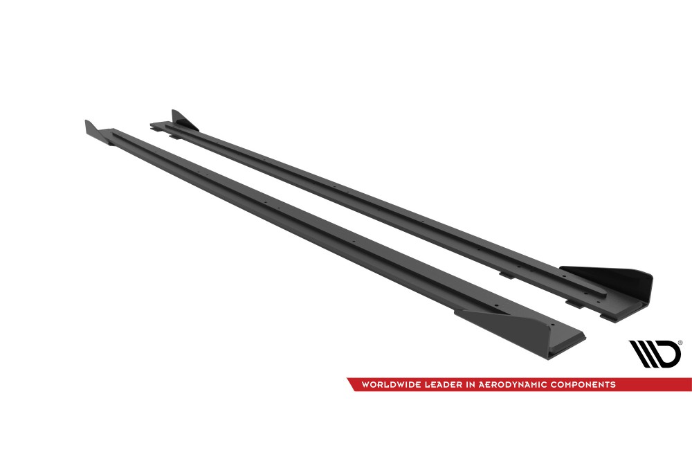 Street Pro Side Skirts Diffusers + Flaps Audi RS6 Avant C6 - Black + Gloss Flaps Street Pro Side Skirts Diffusers + Flaps Audi RS6 Avant C6 - Black + Gloss Flaps