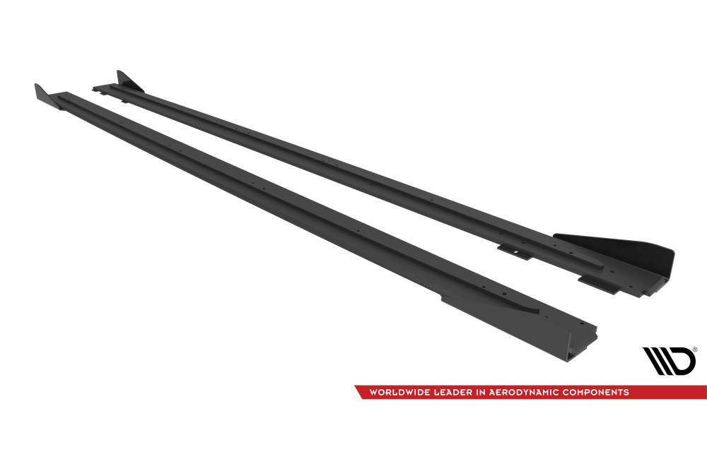 Street Pro Side Skirts Diffusers + Flaps Audi RS6 Avant C6 - Black + Gloss Flaps Street Pro Side Skirts Diffusers + Flaps Audi RS6 Avant C6 - Black + Gloss Flaps