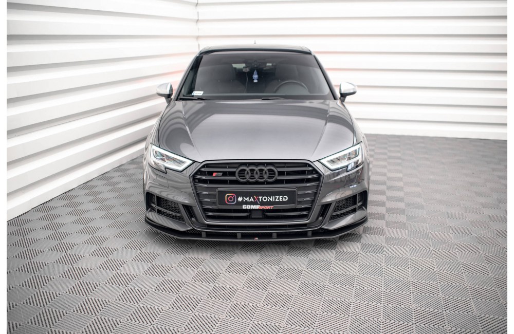 Street Pro Front Splitter Audi S3 / A3 S-Line Sportback 8V Facelift - Black