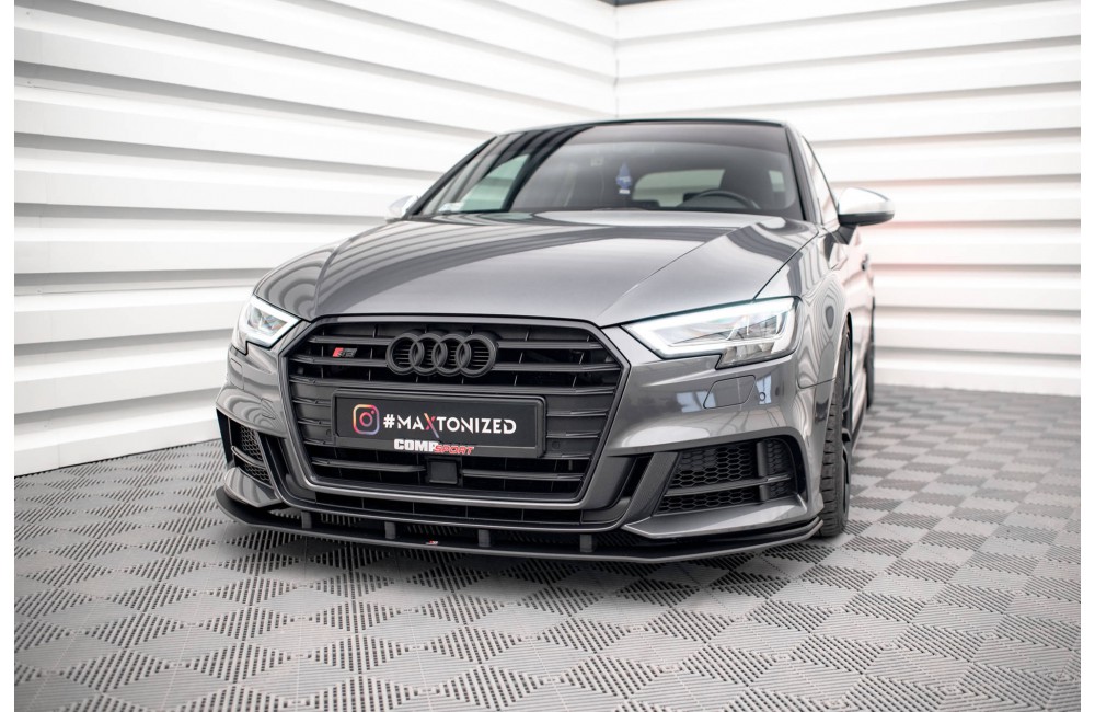 Street Pro Front Splitter Audi S3 / A3 S-Line Sportback 8V Facelift - Black
