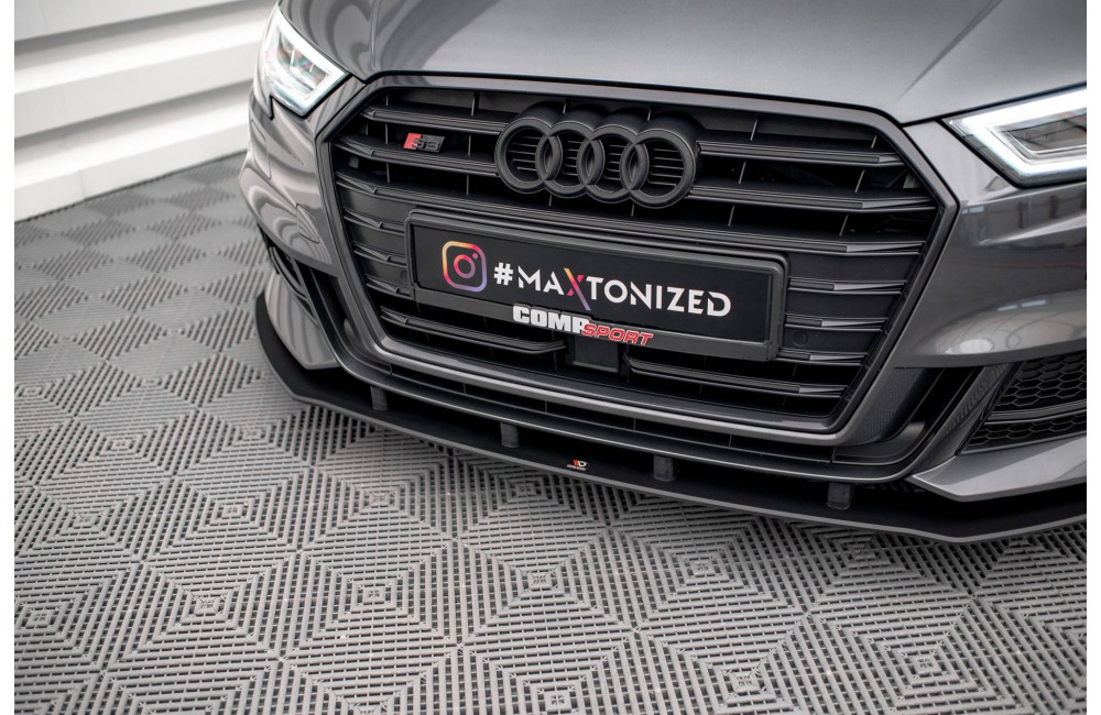 Street Pro Front Splitter Audi S3 / A3 S-Line Sportback 8V Facelift - Black