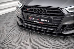 Street Pro Front Splitter Audi S3 / A3 S-Line Sportback 8V Facelift - Black
