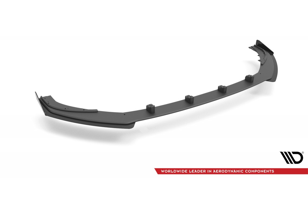 Street Pro Front Splitter V.1 + Flaps Audi S3 / A3 S-Line Sportback 8V Facelift - Black + Gloss Flaps