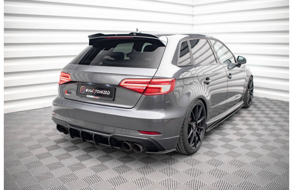 Street Pro Rear Side Splitters Audi S3 Sportback 8V Facelift - Black