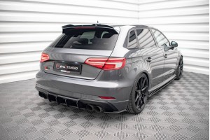 Street Pro Rear Side Splitters Audi S3 Sportback 8V Facelift - Black