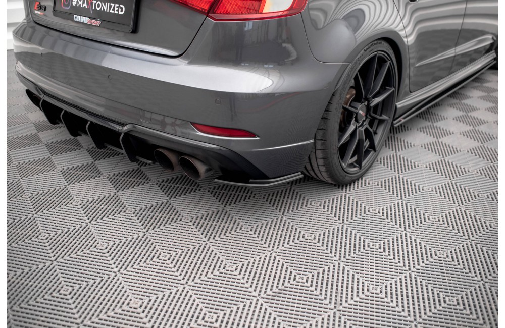 Street Pro Rear Side Splitters Audi S3 Sportback 8V Facelift - Black