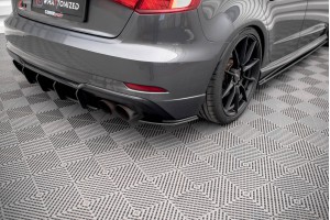 Street Pro Rear Side Splitters Audi S3 Sportback 8V Facelift - Black