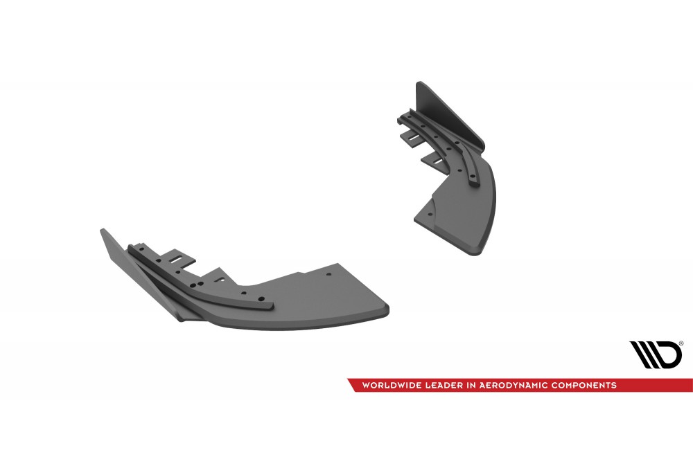 Street Pro Rear Side Splitters + Flaps Audi S3 Sportback 8V Facelift - Black + Gloss Flaps