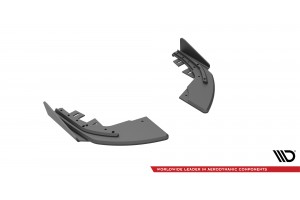 Street Pro Rear Side Splitters + Flaps Audi S3 Sportback 8V Facelift - Black + Gloss Flaps