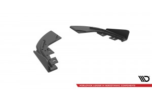 Street Pro Rear Side Splitters + Flaps Audi S3 Sportback 8V Facelift - Black + Gloss Flaps