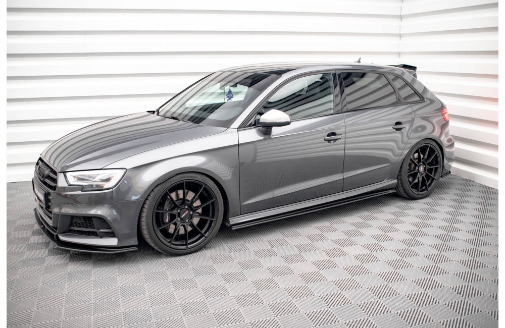 Street Pro Side Skirts Diffusers Audi S3 / A3 S-Line Sportback 8V Facelift - Black Street Pro Side Skirts Diffusers Audi S3 / A3 S-Line Sportback 8V Facelift - Black