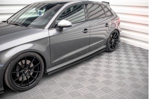 Street Pro Side Skirts Diffusers Audi S3 / A3 S-Line Sportback 8V Facelift - Black Street Pro Side Skirts Diffusers Audi S3 / A3 S-Line Sportback 8V Facelift - Black