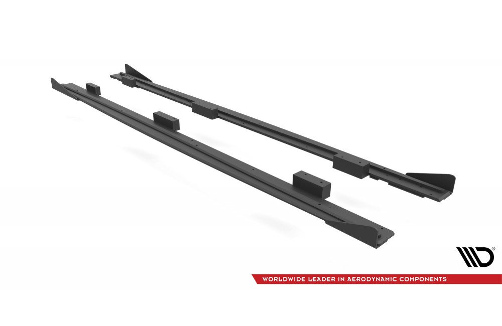 Street Pro Side Skirts Diffusers + Flaps Audi S3 / A3 S-Line Sportback 8V Facelift - Black + Gloss Flaps Street Pro Side Skirts Diffusers + Flaps Audi S3 / A3 S-Line Sportback 8V Facelift - Black + Gloss Flaps