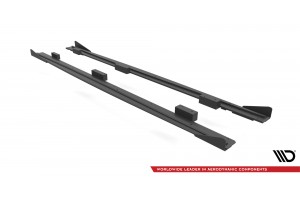 Street Pro Side Skirts Diffusers + Flaps Audi S3 / A3 S-Line Sportback 8V Facelift - Black + Gloss Flaps Street Pro Side Skirts Diffusers + Flaps Audi S3 / A3 S-Line Sportback 8V Facelift - Black + Gloss Flaps