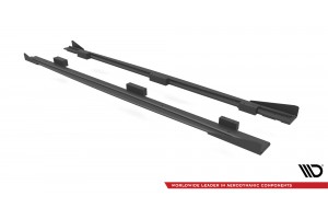 Street Pro Side Skirts Diffusers + Flaps Audi S3 / A3 S-Line Sportback 8V Facelift - Black + Gloss Flaps Street Pro Side Skirts Diffusers + Flaps Audi S3 / A3 S-Line Sportback 8V Facelift - Black + Gloss Flaps