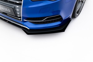 Street Pro Front Splitter + Flaps Audi S3 / A3 S-Line Sedan 8V - Black + Gloss Flaps