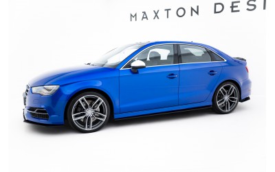Street Pro Side Skirts Diffusers Audi S3 / A3 S-Line Sedan 8V - Black