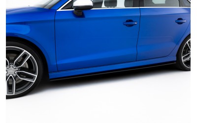 Street Pro Side Skirts Diffusers Audi S3 / A3 S-Line Sedan 8V - Black