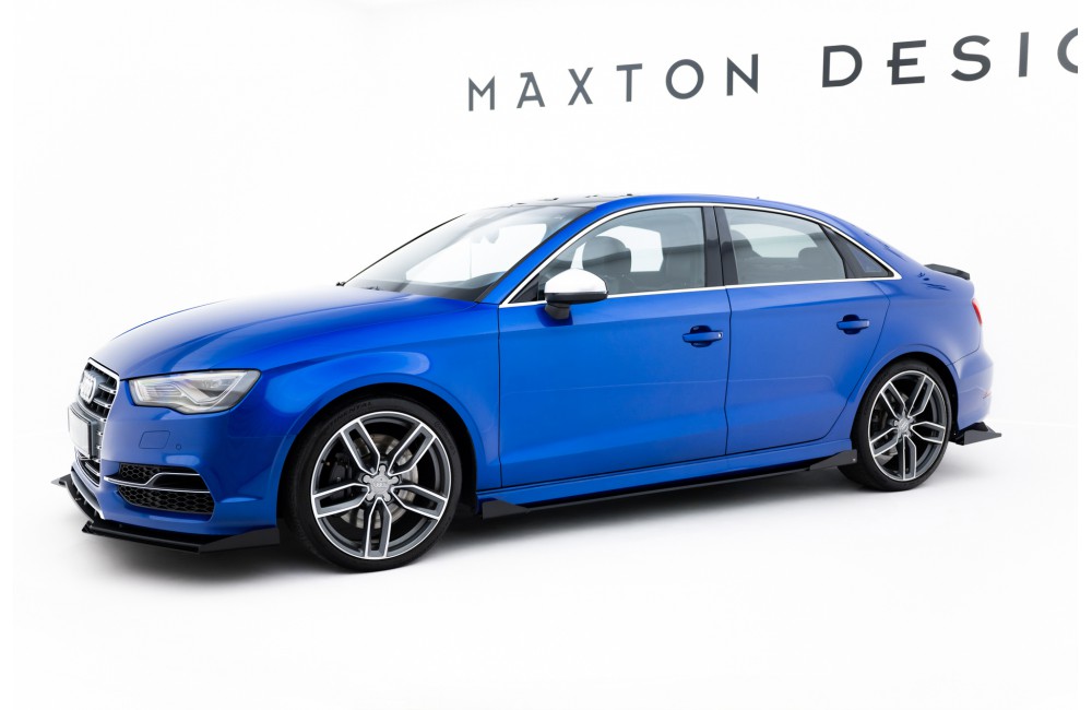 Street Pro Side Skirts Diffusers + Flaps Audi S3 / A3 S-Line Sedan 8V - Black + Gloss Flaps Street Pro Side Skirts Diffusers + Flaps Audi S3 / A3 S-Line Sedan 8V - Black + Gloss Flaps