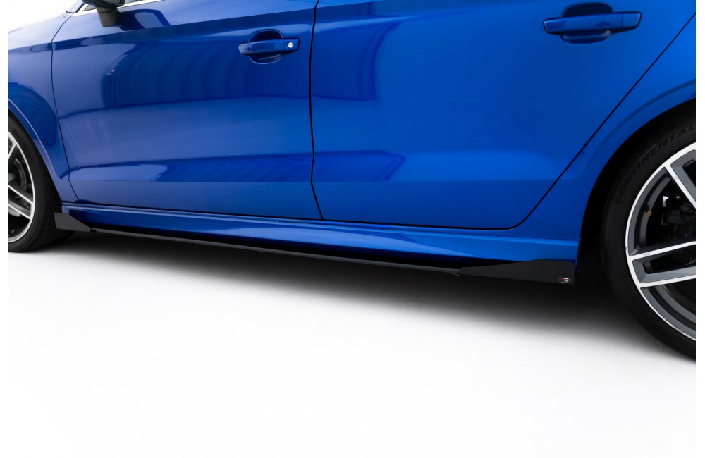 Street Pro Side Skirts Diffusers + Flaps Audi S3 / A3 S-Line Sedan 8V - Black + Gloss Flaps Street Pro Side Skirts Diffusers + Flaps Audi S3 / A3 S-Line Sedan 8V - Black + Gloss Flaps