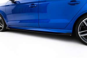 Street Pro Side Skirts Diffusers + Flaps Audi S3 / A3 S-Line Sedan 8V - Black + Gloss Flaps Street Pro Side Skirts Diffusers + Flaps Audi S3 / A3 S-Line Sedan 8V - Black + Gloss Flaps
